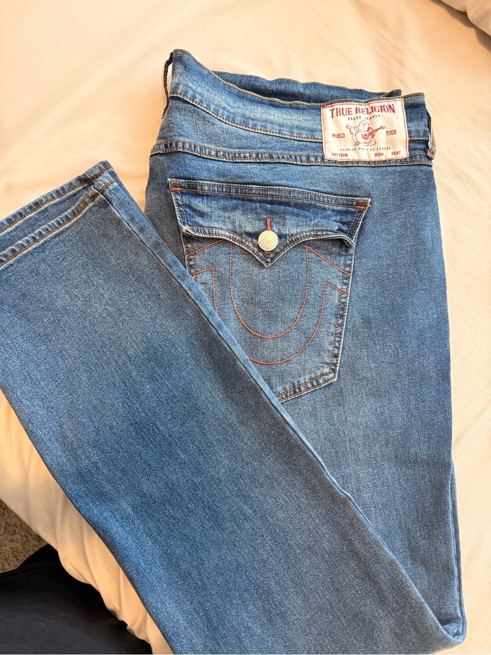 True Religion Men’s Blue Denim Jeans - Relaxed Straight